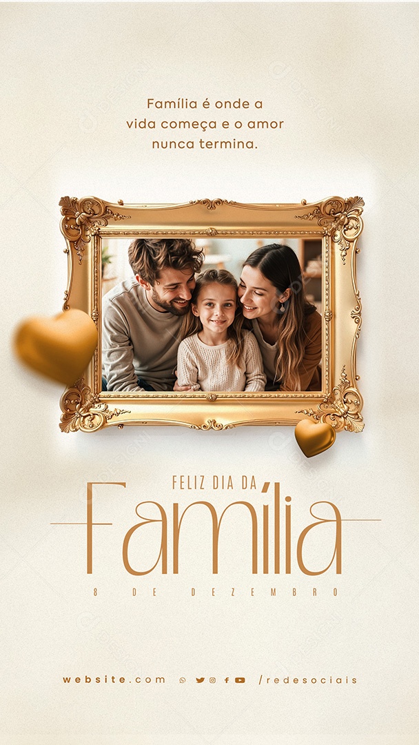 Feliz Dia da Família 08 de Dezembro Social Media PSD Editável