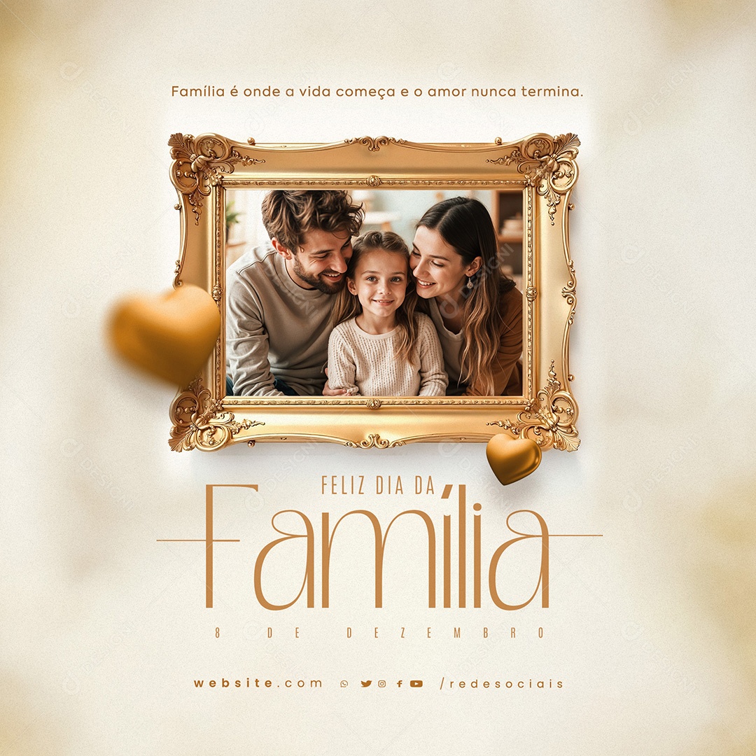 Feliz Dia da Família 08 de Dezembro Social Media PSD Editável