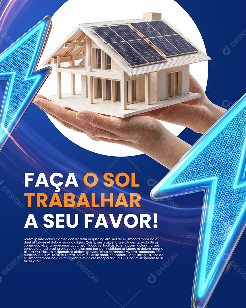 Energia Solar Economize Social Media PSD Editável