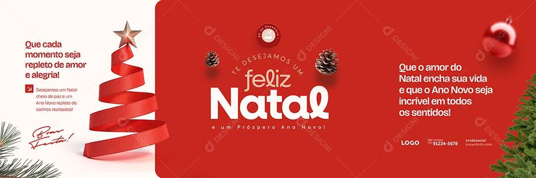 Carrossel Feliz Natal e um Prospero Ano Novo Social Media PSD Editável