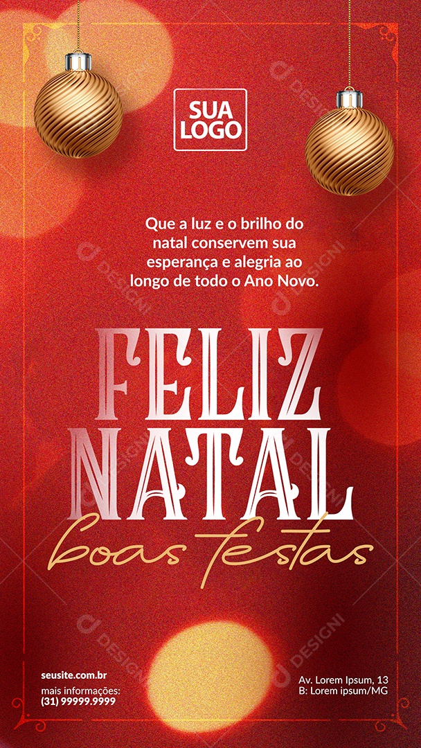 Story Feliz Natal Boas Festas Social Media PSD Editável