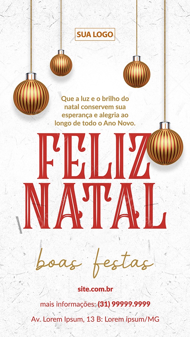 Story Feliz Natal Boas Festas Social Media PSD Editável