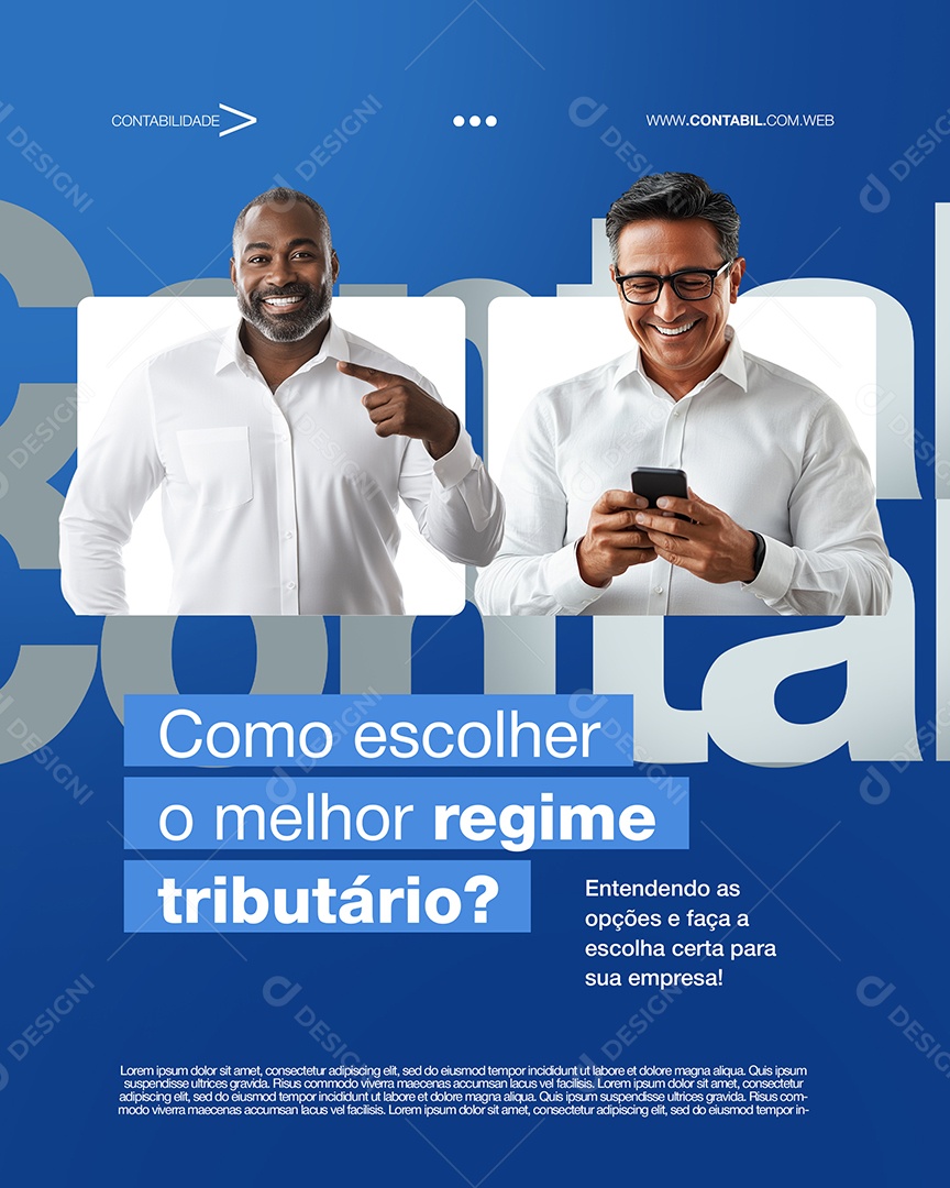 Contabilidade Melhor Regime Tributário Social Media PSD Editável