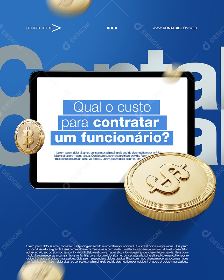 Contabilidade Custo Para Contratar Social Media PSD Editável