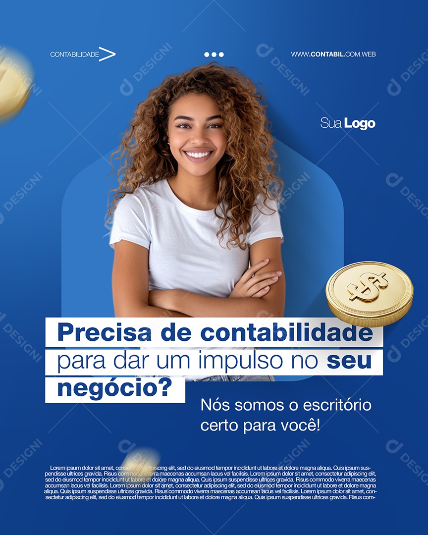 Contabilidade Nós Somos O Escritório Certo Social Media PSD Editável