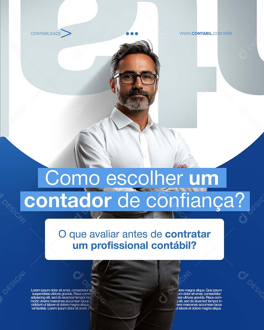 Contabilidade Escolha Um Contador De Confiança Social Media PSD Editável