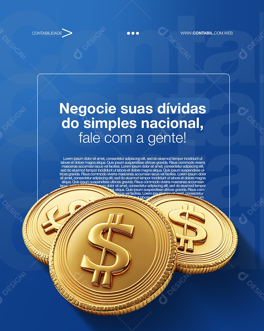 Contabilidade Negocie Suas Dívidas Social Media PSD Editável