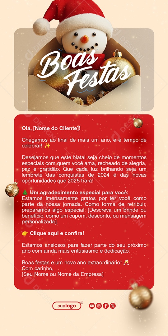 Email Marketing Boas Festas Natal Social Media PSD Editável