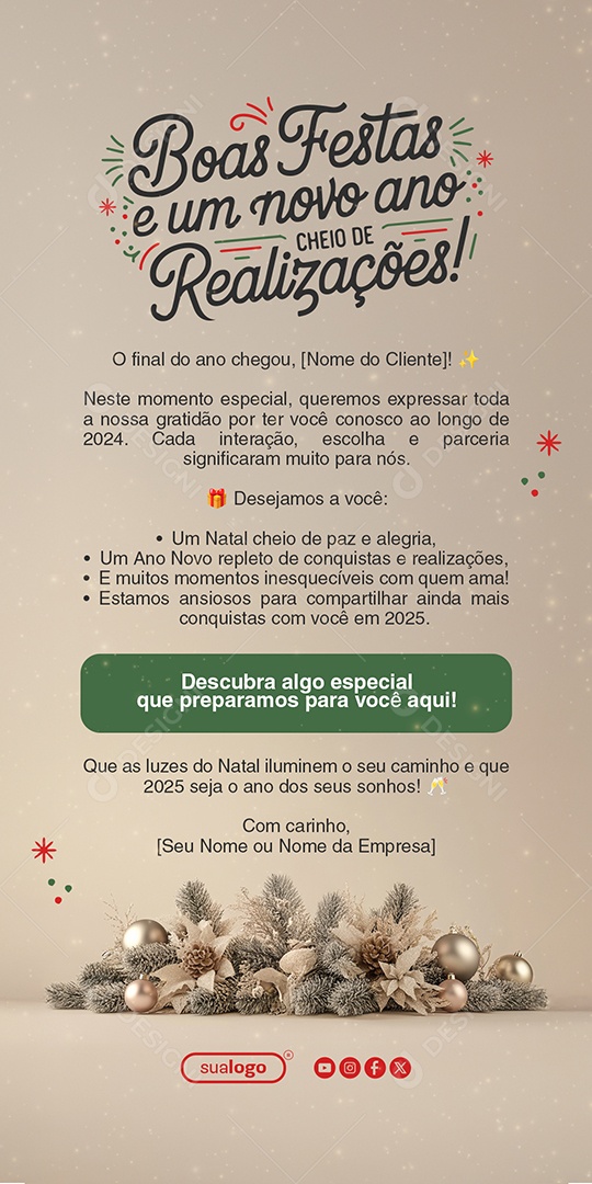 Email Marketing Boas Festas Social Media PSD Editável