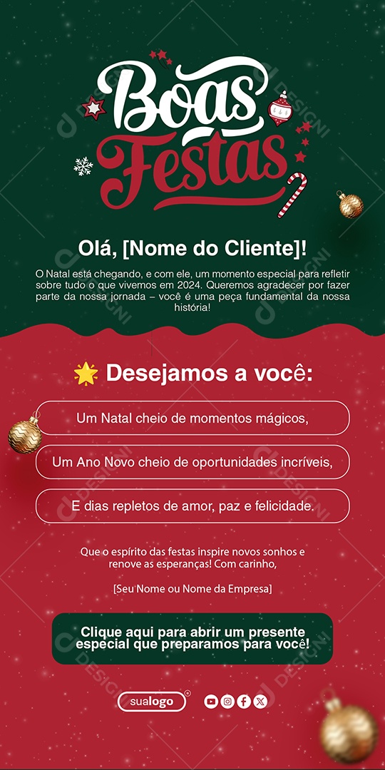 Email Marketing Boas Festas Social Media PSD Editável
