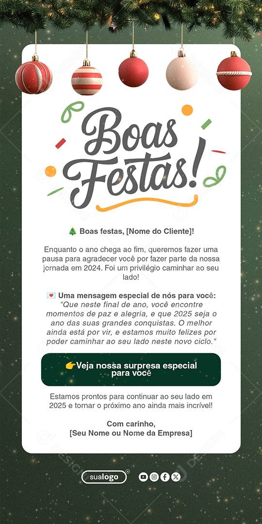 Email Marketing Boas Festas Natal Social Media PSD Editável