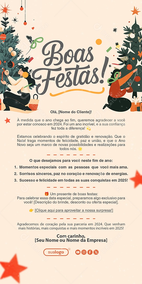 Email Marketing Natal Boas Festas Social Media PSD Editável