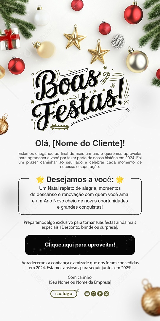 Email Marketing Boas Festas Natal Social Media PSD Editável