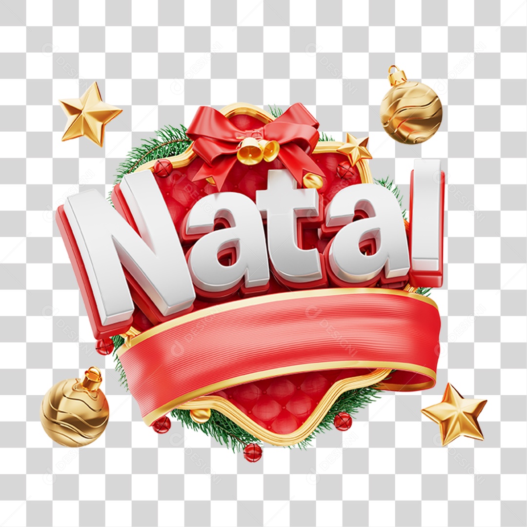 Selo 3D Natal PNG Transparente