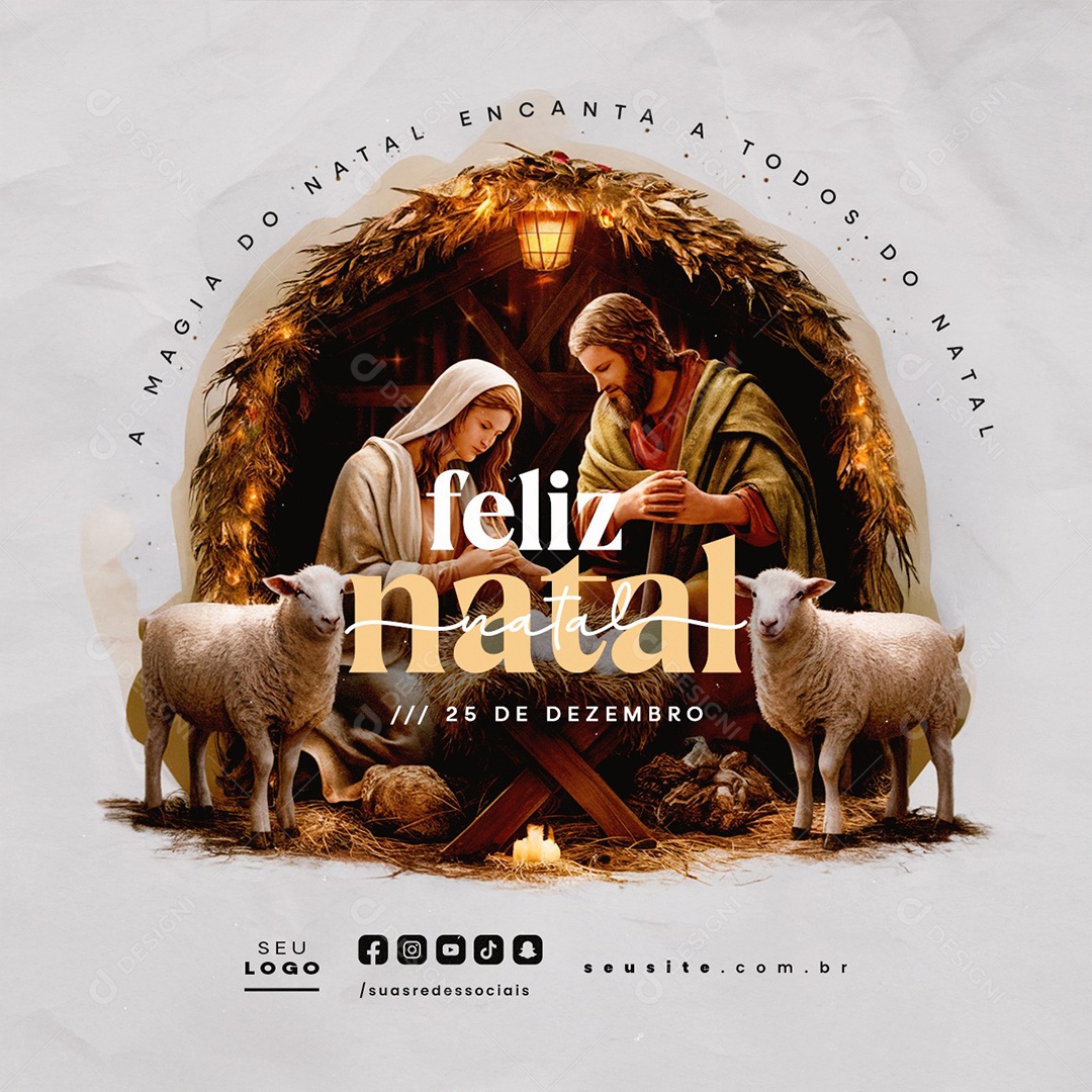 Feliz Natal 25 de Dezembro A Magia do Natal Social Media PSD Editável