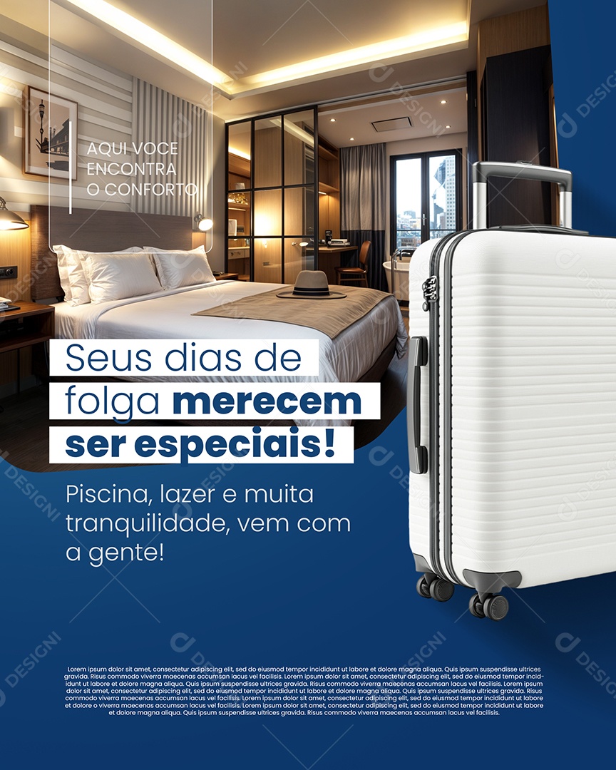 Hotel Seus Dias De Folga Mais Especiais  Social Media PSD Editável