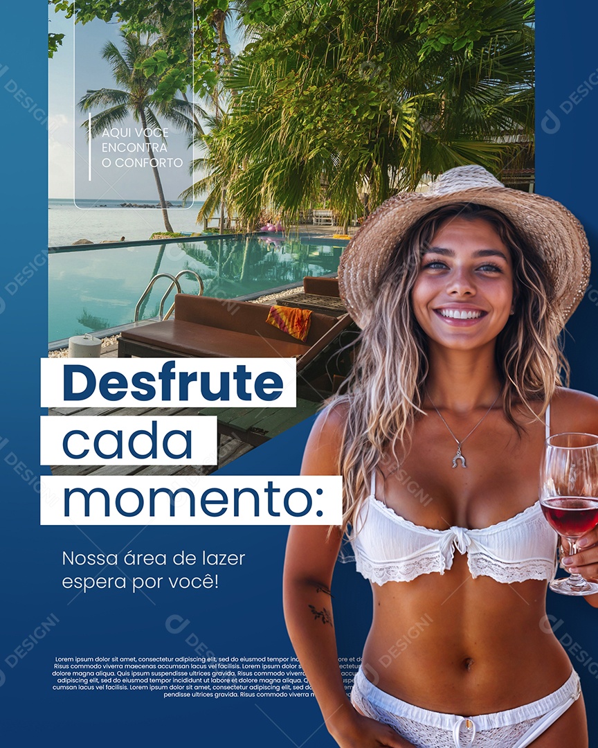 Hotel Desfrute Cada Momento Social Media PSD Editável