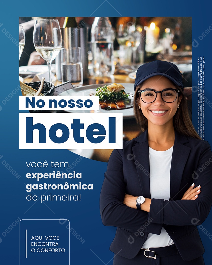 Hotel Experiência Gastronômica Social Media PSD Editável