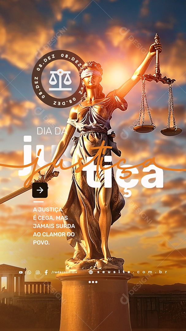 Story Dia da Justiça 08 de Dezembro Social Media PSD Editável