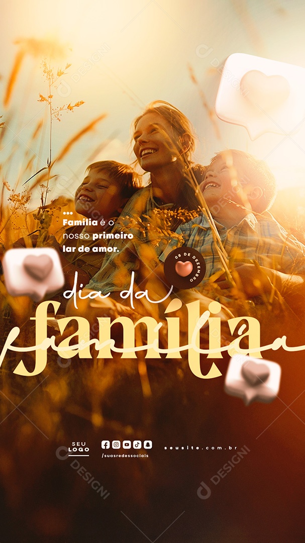 Story Dia da Família 08 de Dezembro Social Media PSD Editável