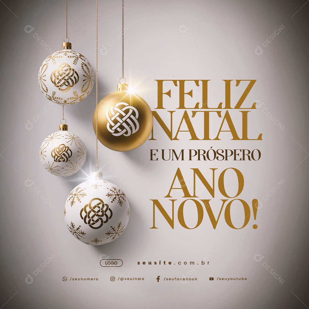 Feliz Natal e Um Próspero Ano Novo Social Media PSD Editável