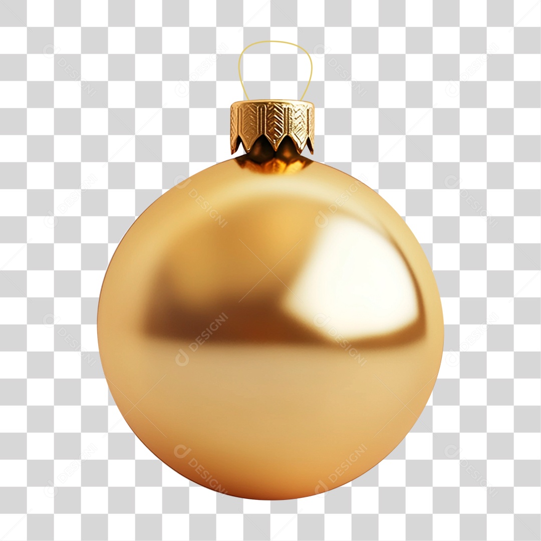 Bola Dourada Decoração de Natal PNG Transparente