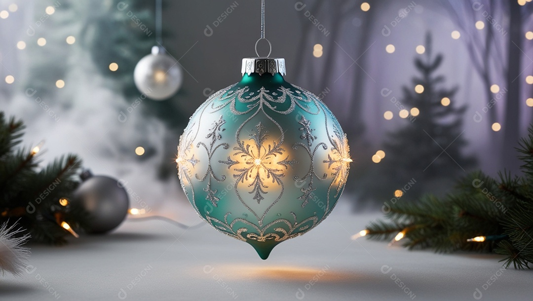 Lindas bolas coloridas e luminadas decoração de natal