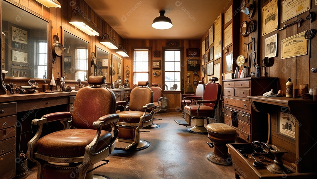 Sala de um salão vintage