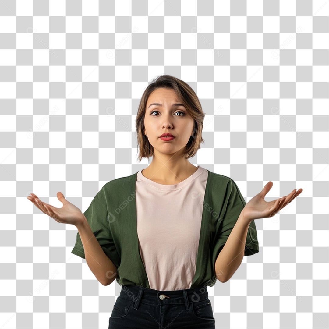 Mulher Fazendo Gestos PNG Transparente