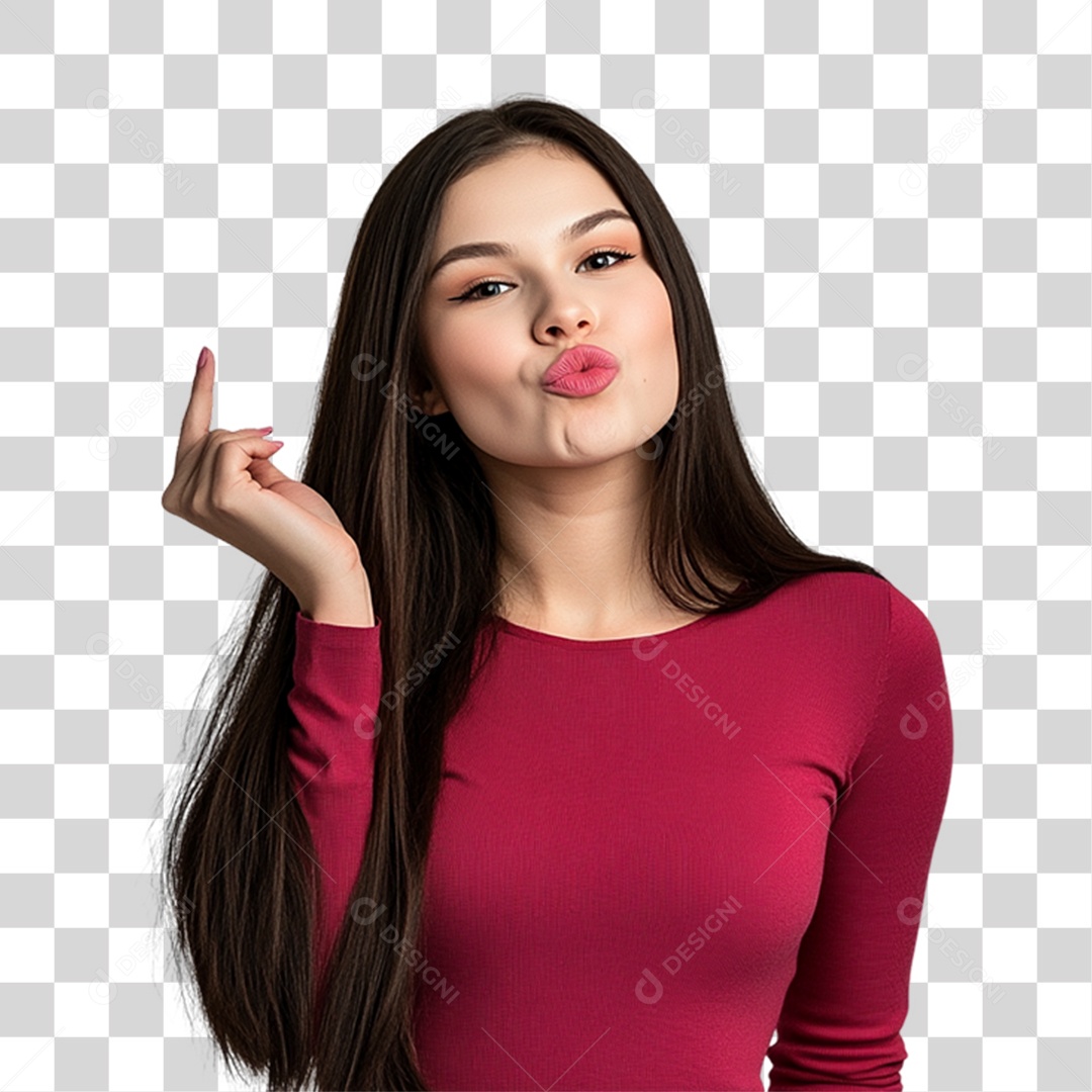 Mulher Fazendo Gestos PNG Transparente