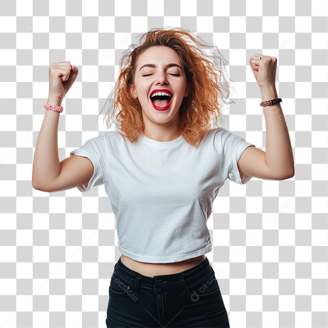 Mulher Fazendo Gestos PNG Transparente