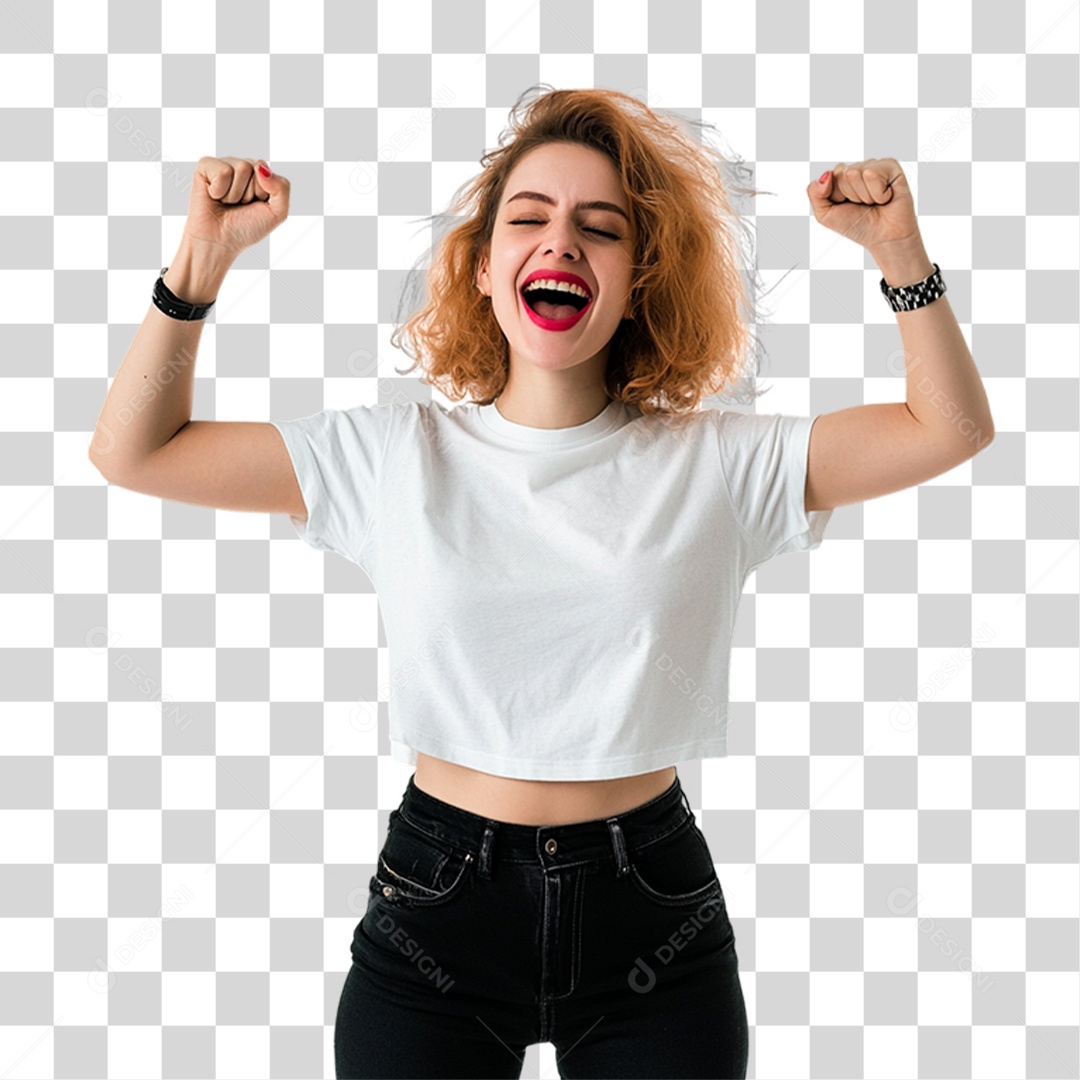 Mulher Fazendo Gestos PNG Transparente