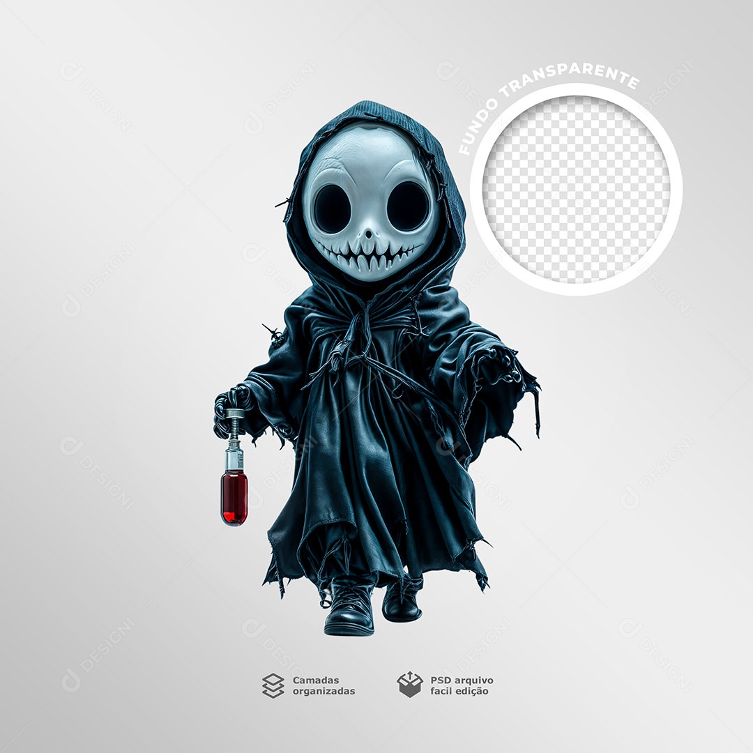 Fantasminha Assustador Elemento 3D Para Composição PSD