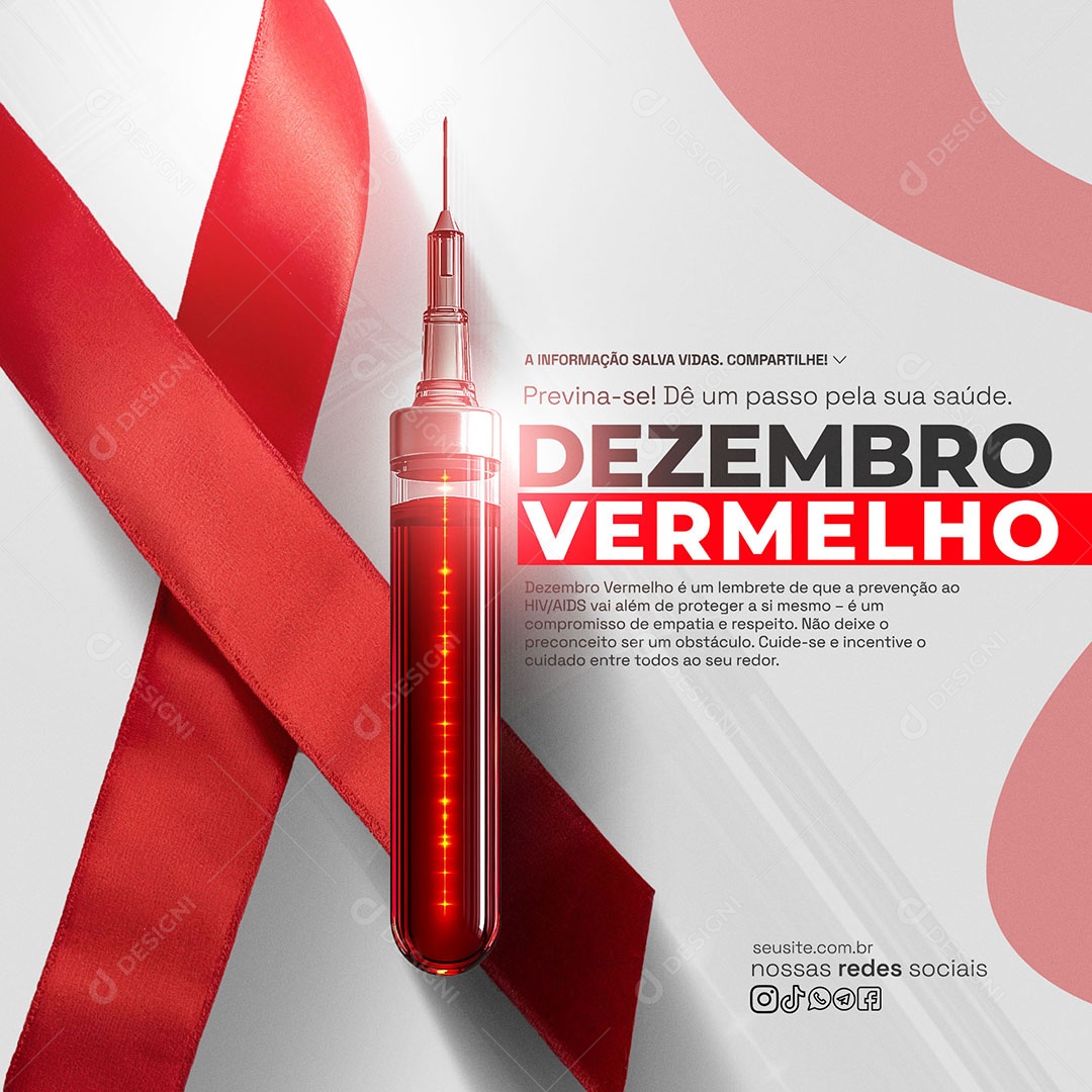 Dezembro Vermelho Social Media PSD Editável