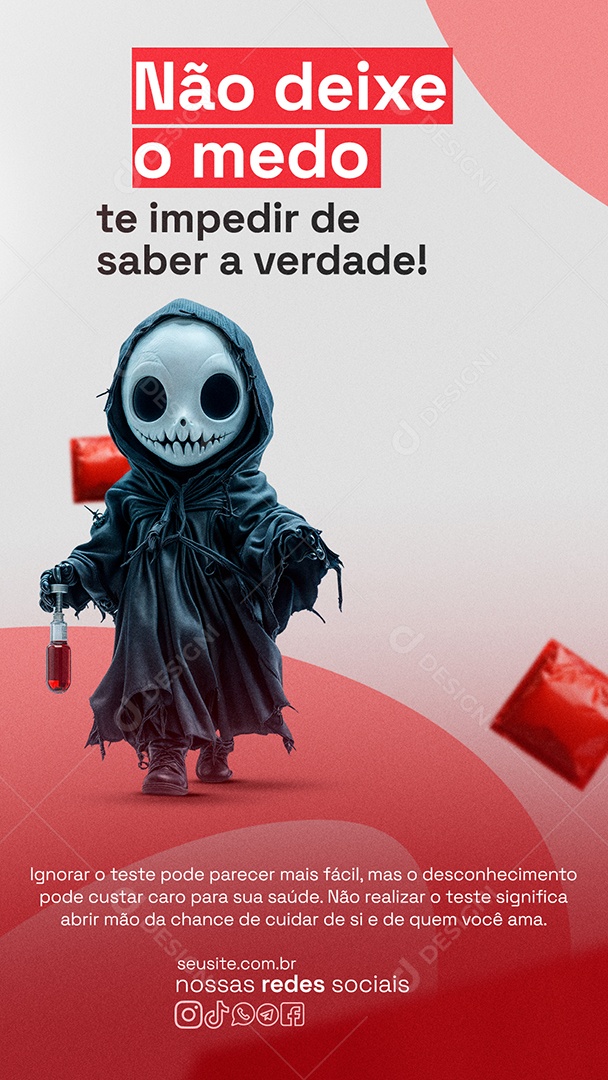 Story Dezembro Vermelho Não Deixe o Medo Te Impedir de Saber a Verdade Social Media PSD Editável