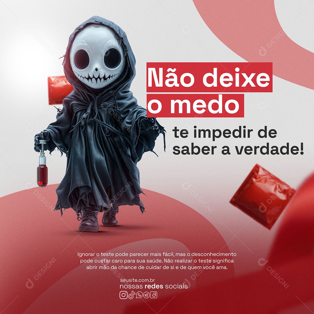 Story Dezembro Vermelho Não Deixe o Medo Te Impedir de Saber a Verdade Social Media PSD Editável