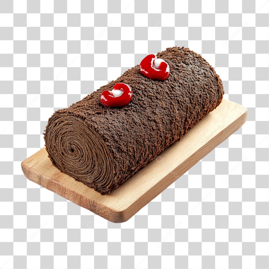 Rocambole de Chocolate PNG Transparente