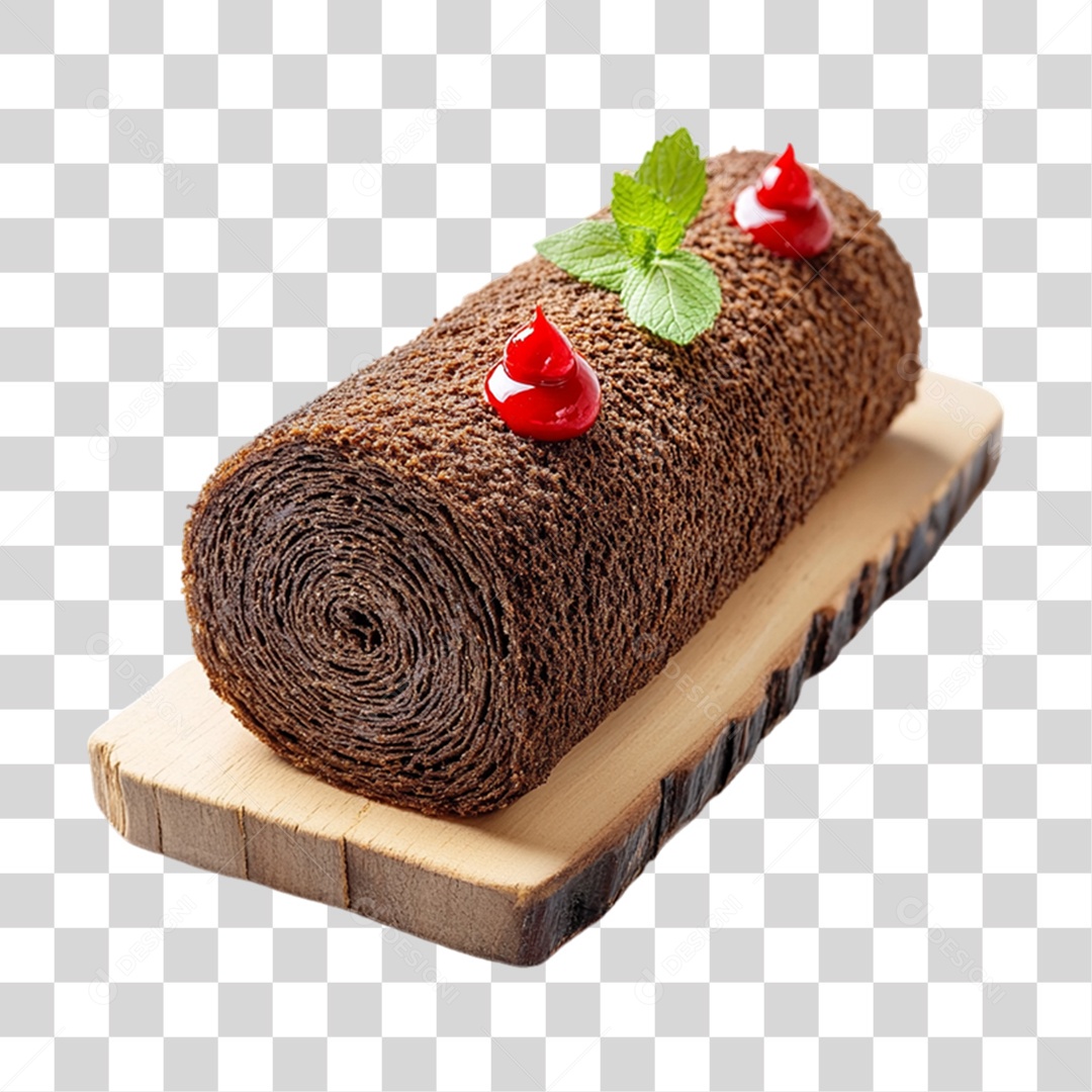 Rocambole de Chocolate PNG Transparente