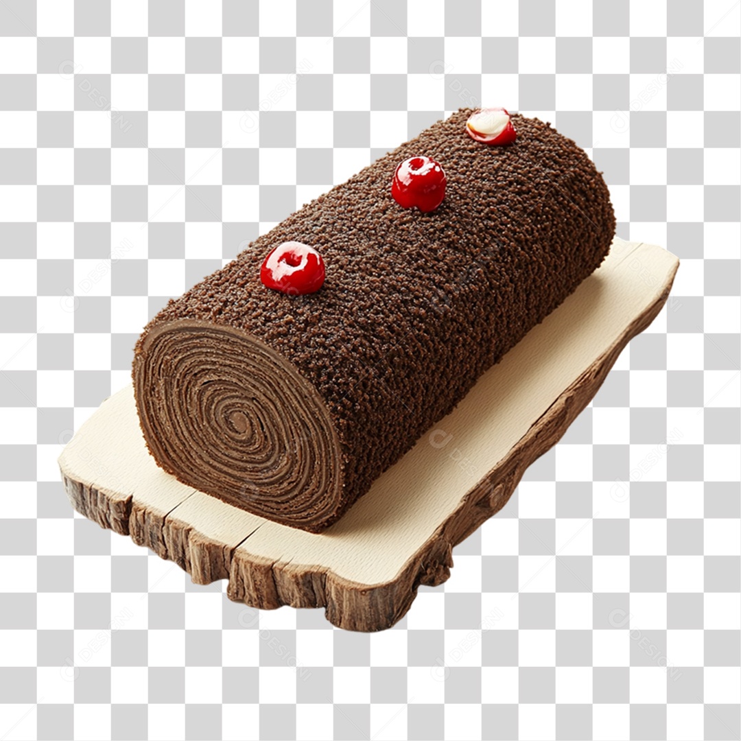 Rocambole de Chocolate PNG Transparente