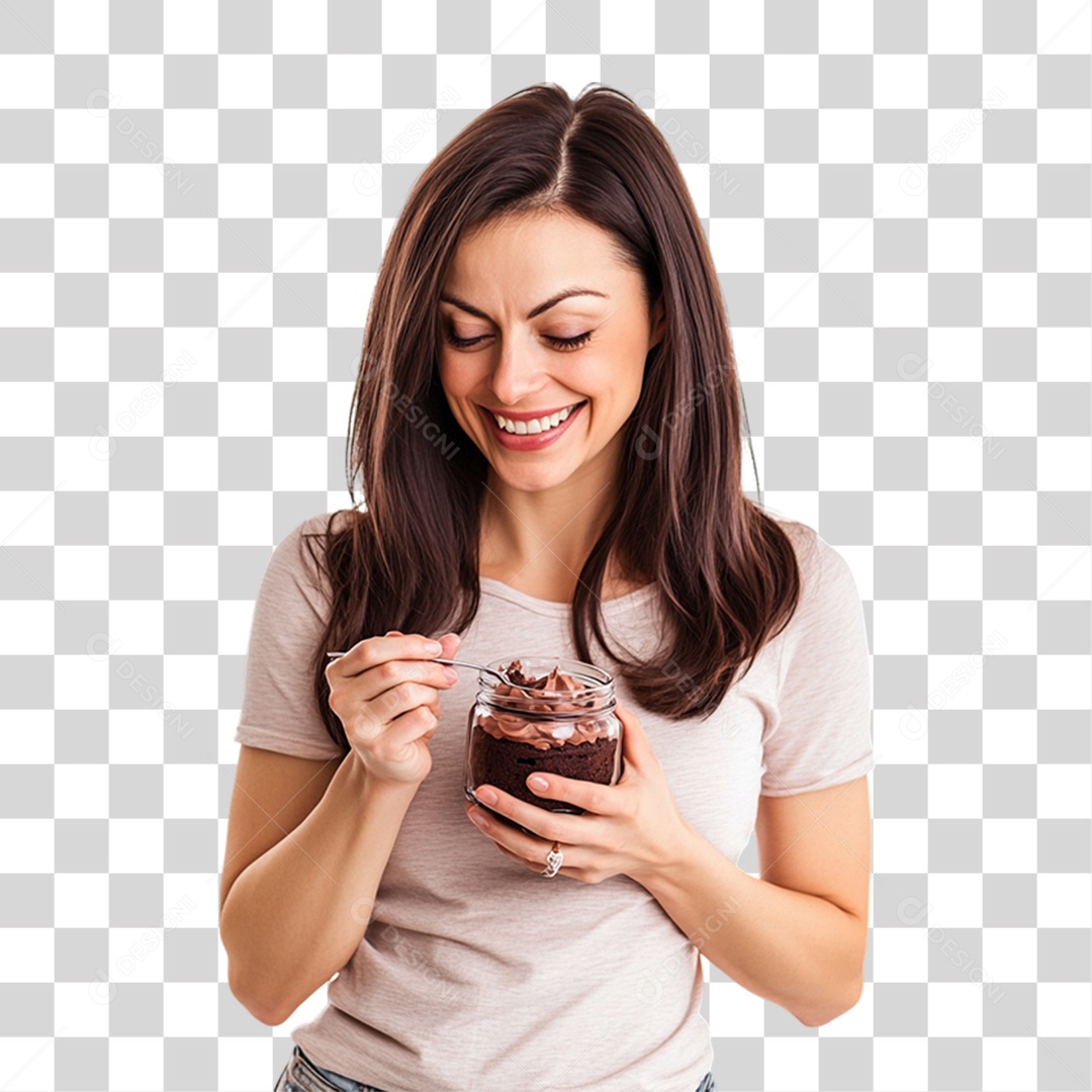 Women Eating Dessert PNG Transparent