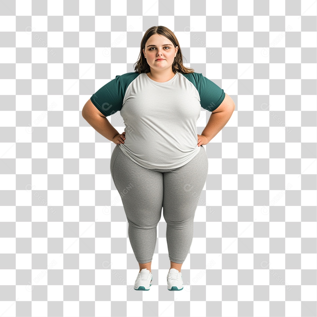 Mulher com Obesidade PNG Transparente