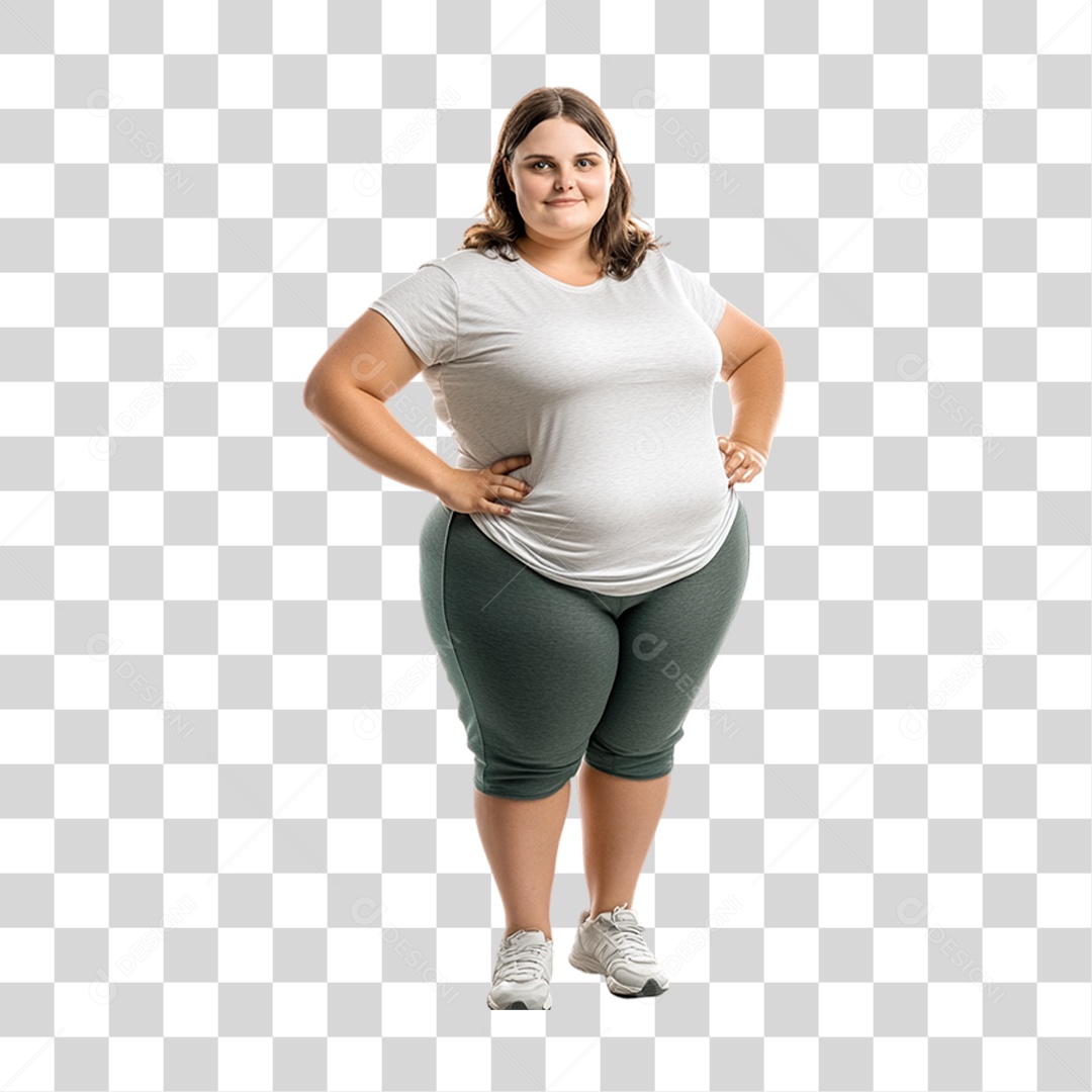 Mulher com Obesidade PNG Transparente
