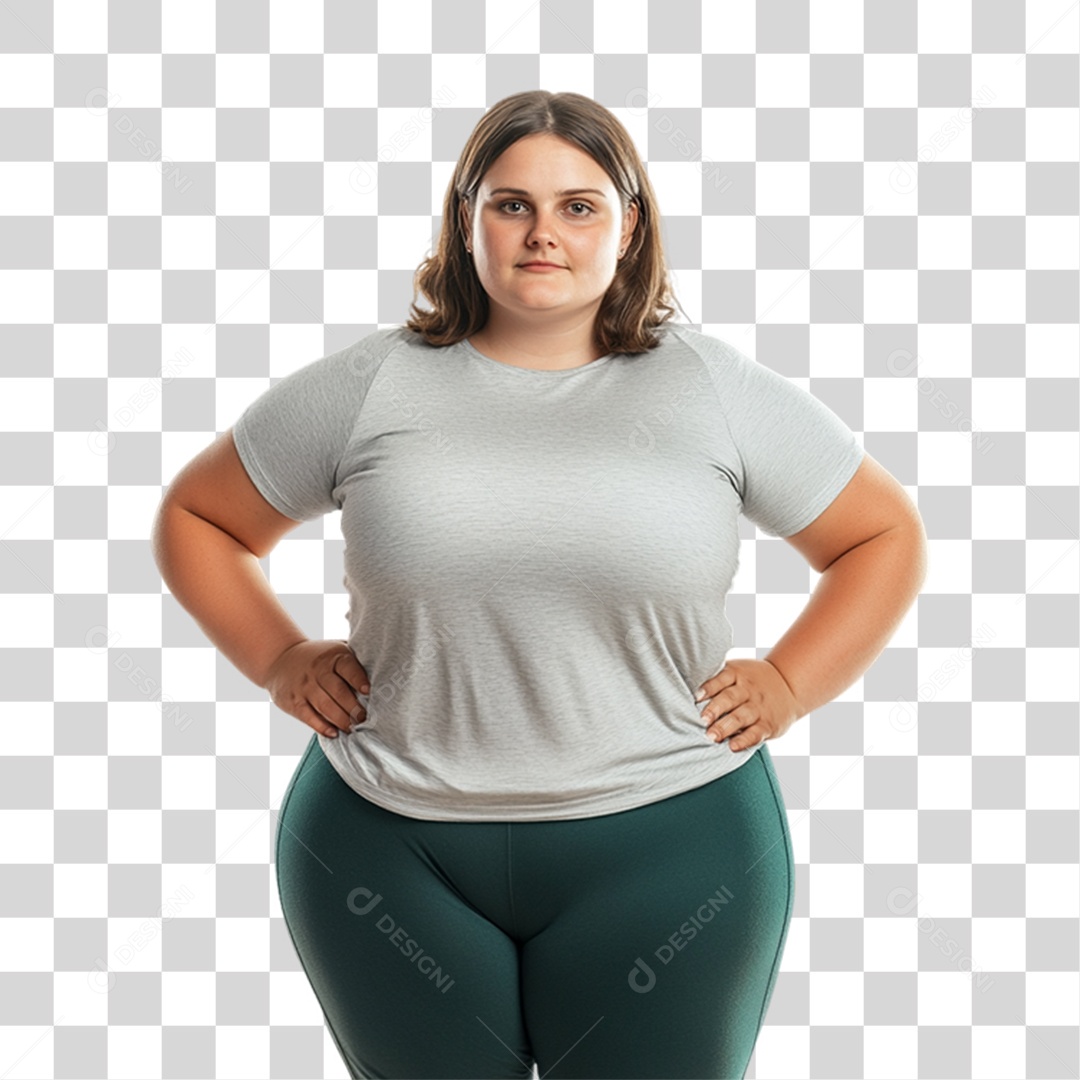 Mulher com Obesidade PNG Transparente