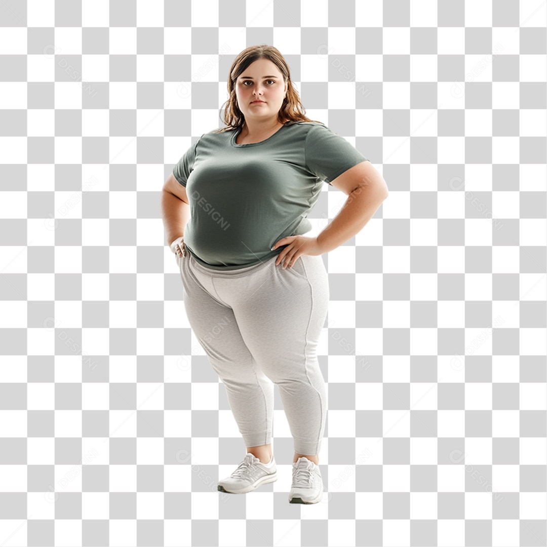 Mulher com Obesidade PNG Transparente