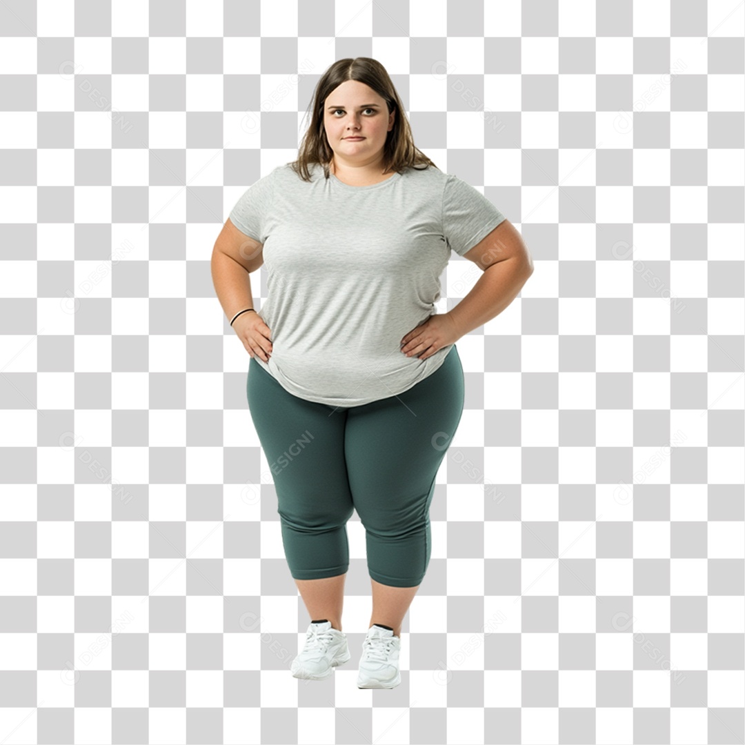 Mulher com Obesidade PNG Transparente