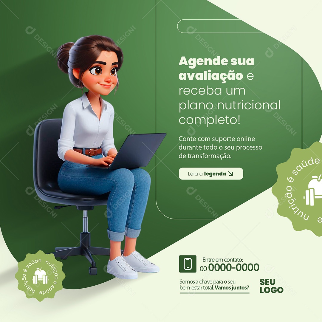 Nutricionista Agende Sua Avaliação Social Media PSD Editável