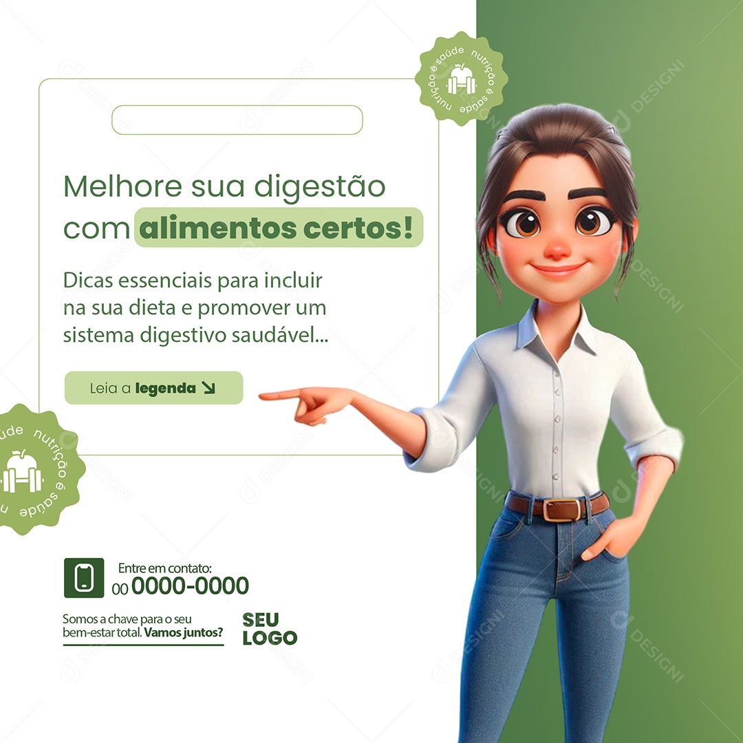 Nutricionista Alimentos Certos Social Media PSD Editável