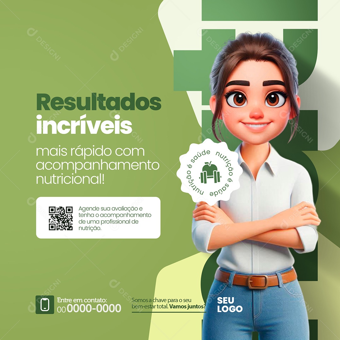 Nutricionista Resultados Incríveis Social Media PSD Editável
