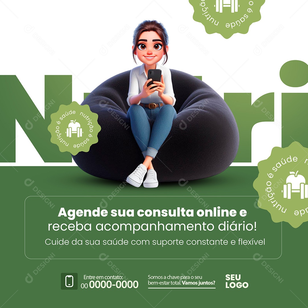 Nutricionista Agende Sua Consulta Social Media PSD Editável