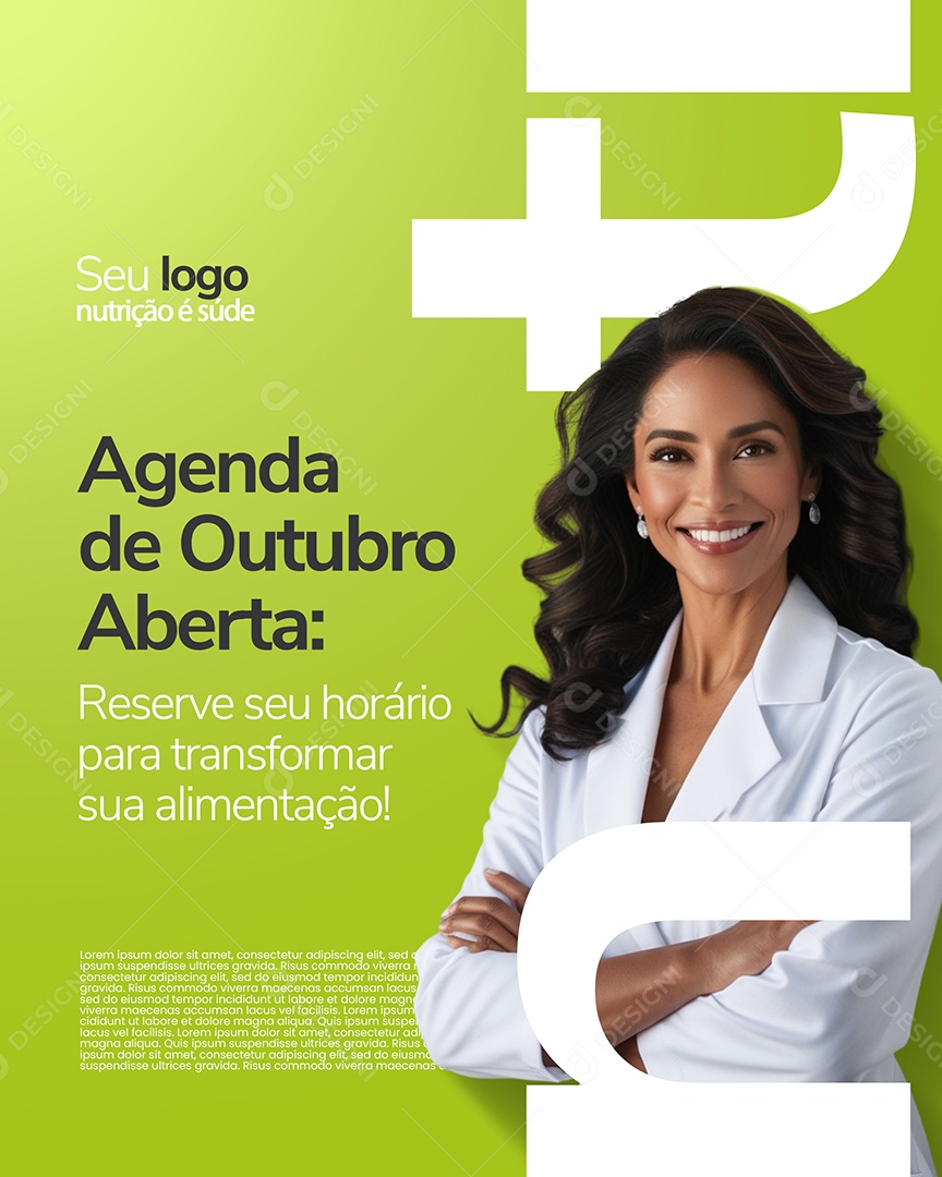 Nutricionista Agenda Aberta Social Media PSD Editável